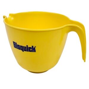 VTG 90s Yellow Bisquick Mixing Bowl w/ Handle and Pour Spout Promo Plastic Retro